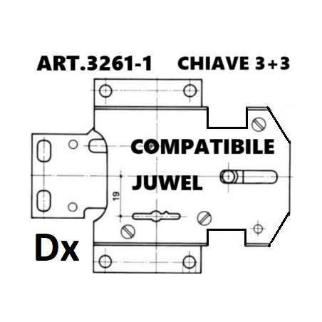 Art.3261-3 compatibile Juwel (DX) ATTENZIONE: INSERIMENTO CHIAVE POSTERIORE