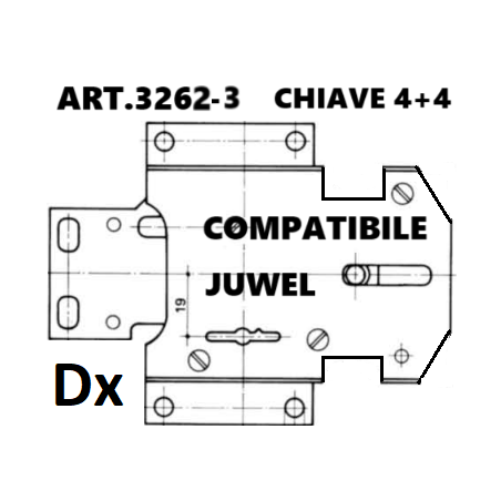 Art.3262-3 compatibile Juwel (DX) ATTENZIONE: INSERIMENTO CHIAVE POSTERIORE
