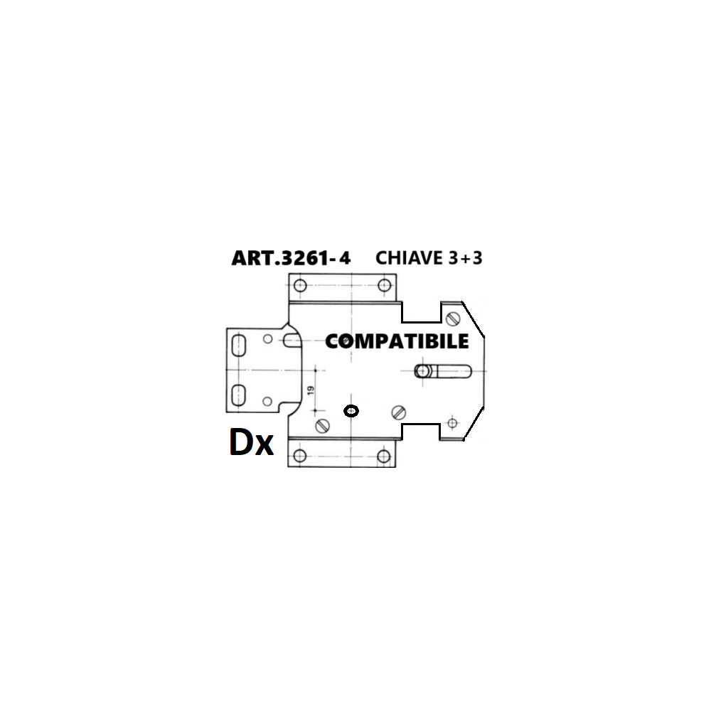 Art.3261-4 compatibile JUWEL - SERCAS (DX) ATTENZIONE: INSERIMENTO CHIAVE POSTERIORE